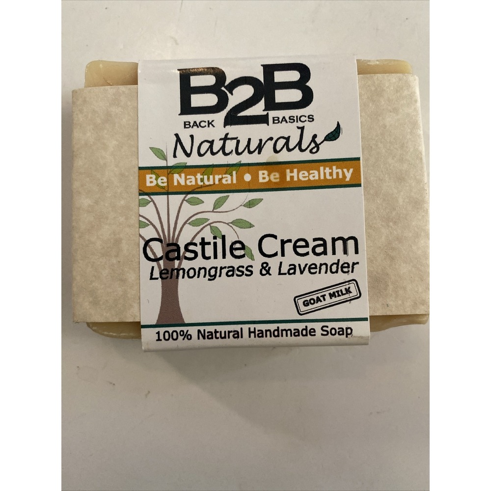 Goat Milk Soap‎ Bar Lavender & Lemongrass Back 2 Basics Castile Cream 4.5 Ou Tex
